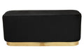 Orsina Hartford Black Velvet Bench | Modern Matte Gold Metal Base