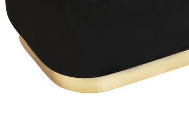 Orsina Hartford Black Velvet Bench | Modern Matte Gold Metal Base