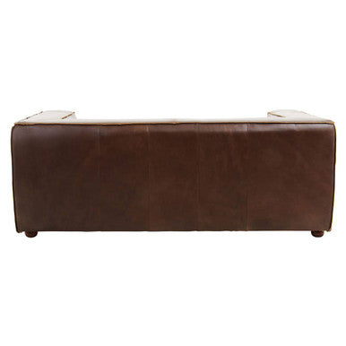 Orsina King 2 Seater Antique Brown Leather Sofa – Modern Compact Design