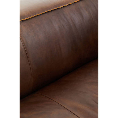 Orsina King 2 Seater Antique Brown Leather Sofa – Modern Compact Design