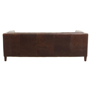 Orsina King 3 Seater Modern Chesterfield Dark Brown Leather Sofa