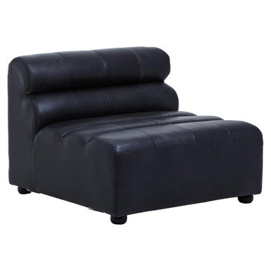 Orsina King Armless Modular Sofa Chair – Antique Black Leather