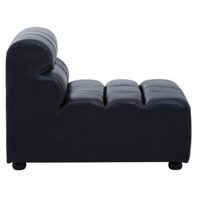 Orsina King Armless Modular Sofa Chair – Antique Black Leather