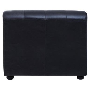 Orsina King Armless Modular Sofa Chair – Antique Black Leather