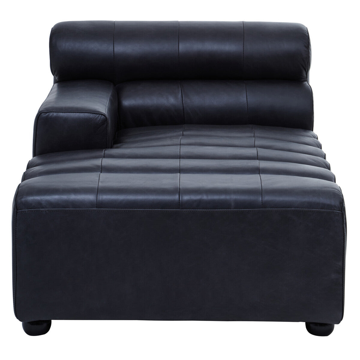 Orsina King Leather Modular Chaise Sofa | Left Arm - Antique Black