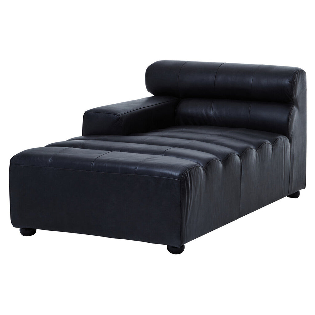 Orsina King Leather Modular Chaise Sofa | Left Arm - Antique Black
