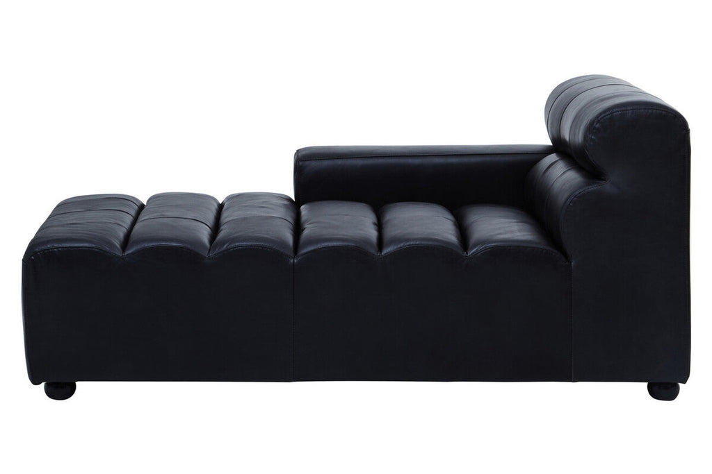 Orsina King Leather Modular Chaise Sofa | Left Arm - Antique Black