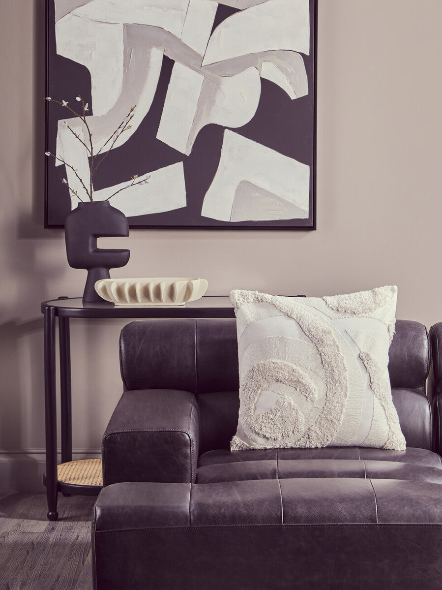 Orsina King Leather Modular Chaise Sofa | Left Arm - Antique Black
