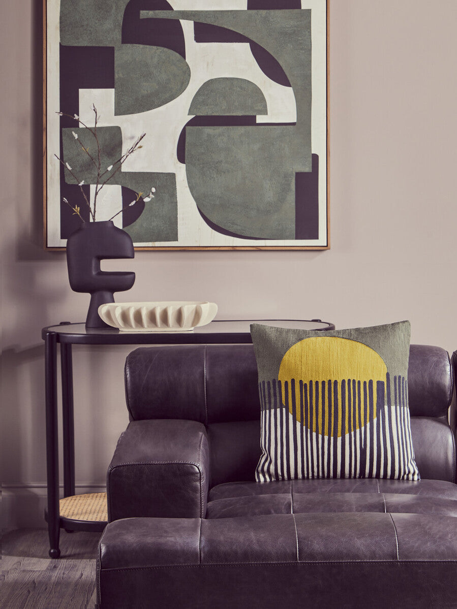 Orsina King Leather Modular Chaise Sofa | Left Arm - Antique Black