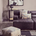 Orsina King Leather Modular Chaise Sofa | Left Arm - Antique Black