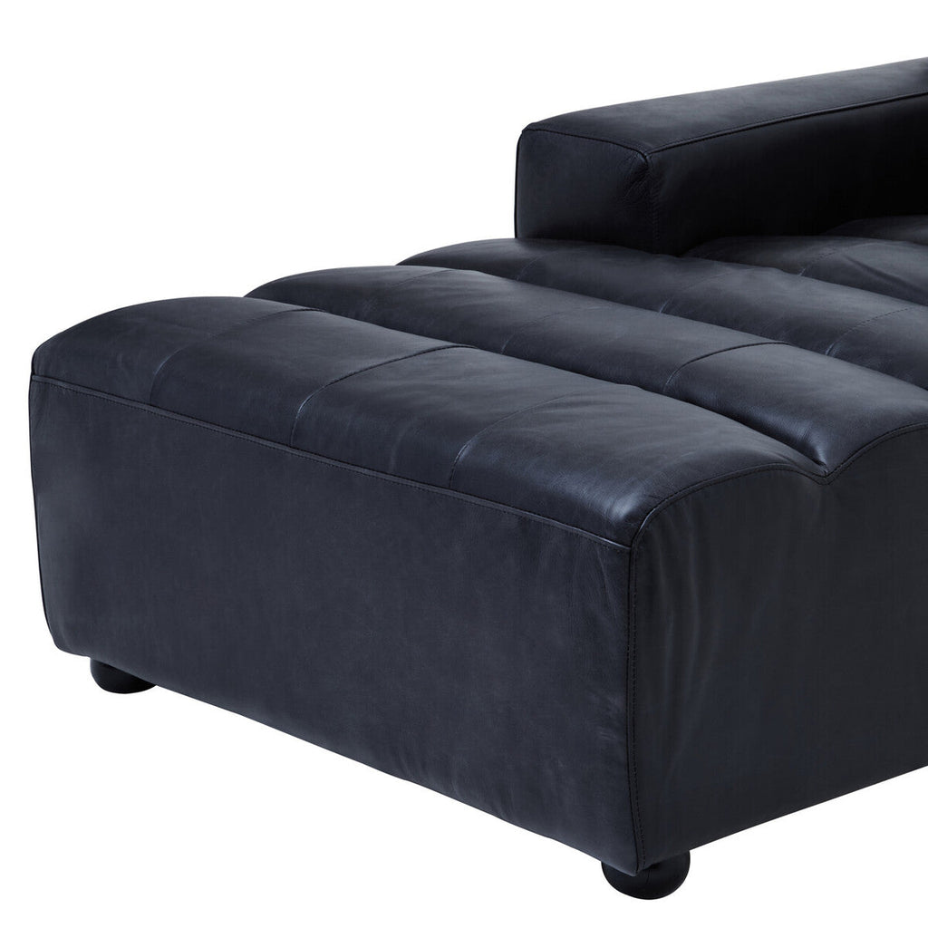 Orsina King Leather Modular Chaise Sofa | Left Arm - Antique Black