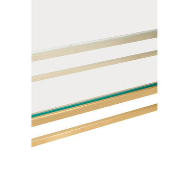 Orsina Gold Brushed Stainless Steel Console Table | Tempered Glass