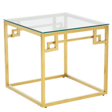 Orsina Allure Gold Brushed Side Table – Geometric Stainless Steel
