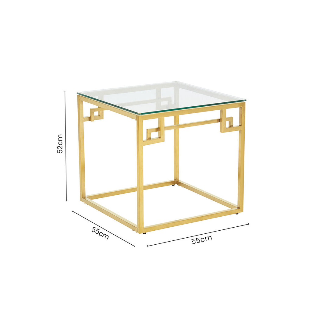 Orsina Allure Gold Brushed Side Table – Geometric Stainless Steel