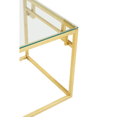 Orsina Allure Gold Brushed Side Table – Geometric Stainless Steel