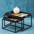 Orsina Celina Nesting Side Tables - Set of 2 Agate Tray Top Tables