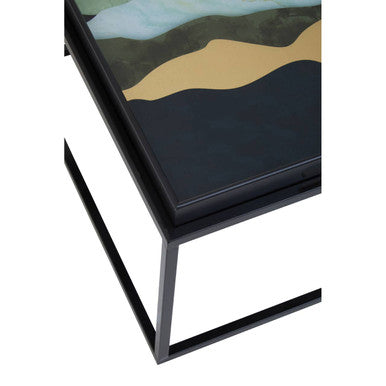 Orsina Celina Nesting Side Tables - Set of 2 Agate Tray Top Tables