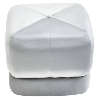 Orsina Kaia Grey Velvet Square Stool – Padded Ottoman Footrest