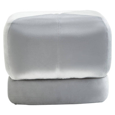 Orsina Kaia Grey Velvet Square Stool – Padded Ottoman Footrest