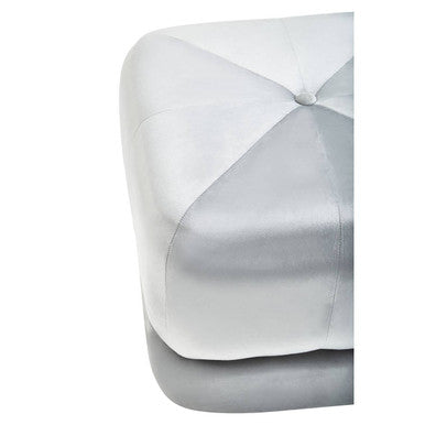 Orsina Kaia Grey Velvet Square Stool – Padded Ottoman Footrest