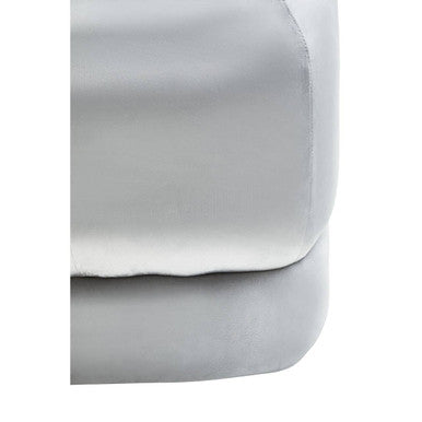 Orsina Kaia Grey Velvet Square Stool – Padded Ottoman Footrest