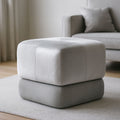 Orsina Kaia Grey Velvet Square Stool – Padded Ottoman Footrest