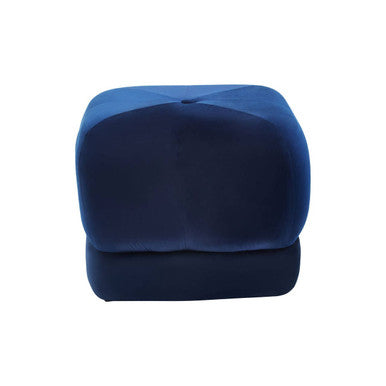 Orsina Kaia Midnight Blue Velvet Square Stool | Tufted Ottoman