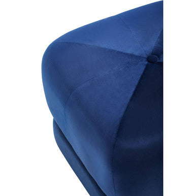 Orsina Kaia Midnight Blue Velvet Square Stool | Tufted Ottoman