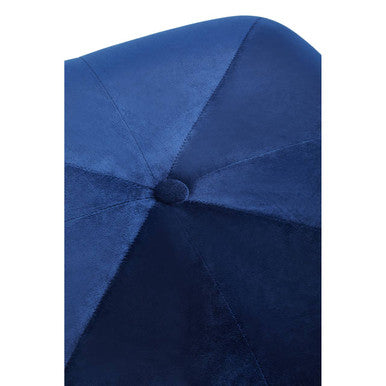Orsina Kaia Midnight Blue Velvet Square Stool | Tufted Ottoman
