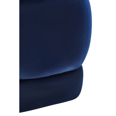 Orsina Kaia Midnight Blue Velvet Square Stool | Tufted Ottoman