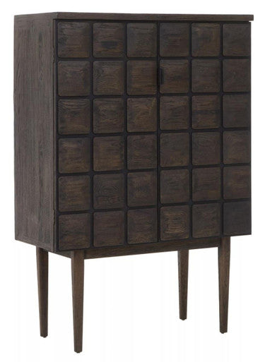 Orsina Lucca Tall Cabinet – Recycled Dark Oak Wood Storage Unit