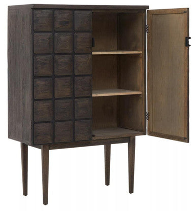Orsina Lucca Tall Cabinet – Recycled Dark Oak Wood Storage Unit