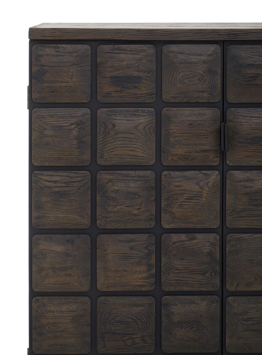 Orsina Lucca Tall Cabinet – Recycled Dark Oak Wood Storage Unit