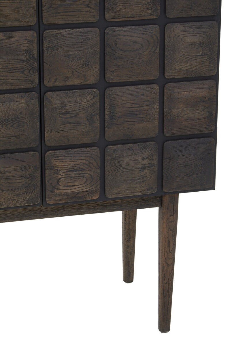 Orsina Lucca Tall Cabinet – Recycled Dark Oak Wood Storage Unit