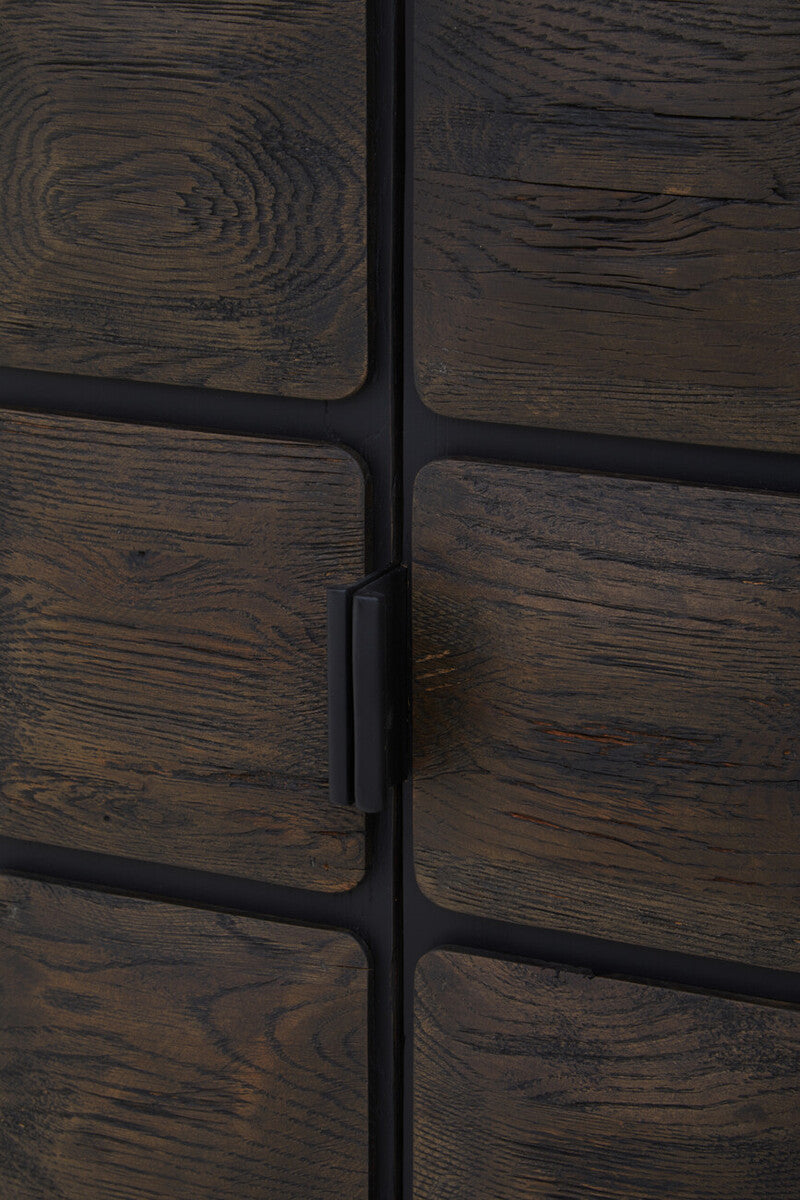 Orsina Lucca Tall Cabinet – Recycled Dark Oak Wood Storage Unit