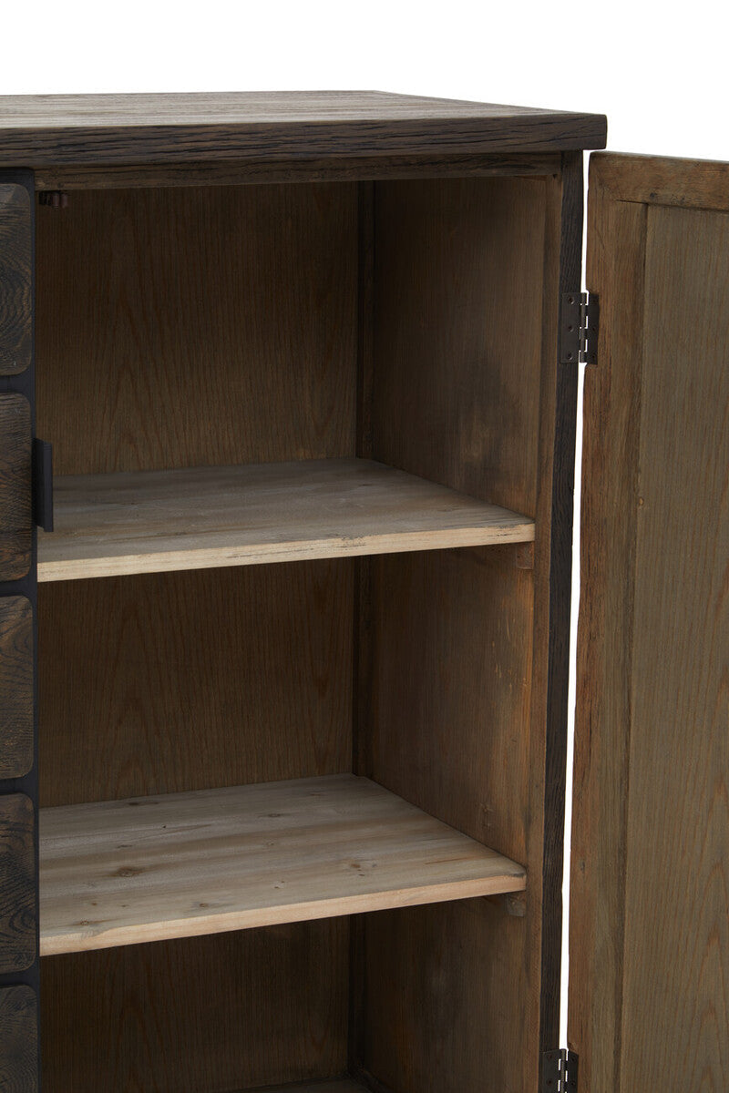 Orsina Lucca Tall Cabinet – Recycled Dark Oak Wood Storage Unit