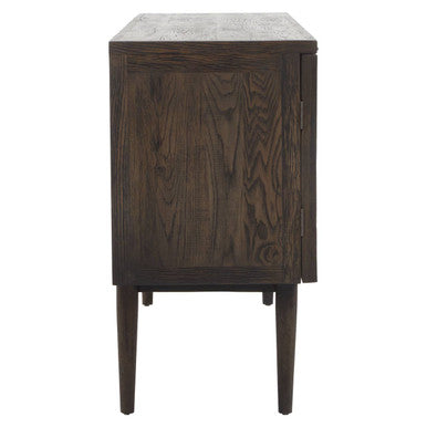 Orsina Lucca Recycled Dark Oak Wood Sideboard | Geometric 200cm Console