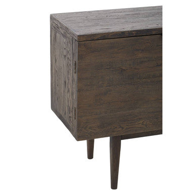 Orsina Lucca Recycled Dark Oak Wood Sideboard | Geometric 200cm Console