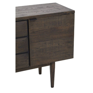 Orsina Lucca Recycled Dark Oak Wood Sideboard | Geometric 200cm Console