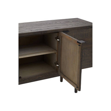 Orsina Lucca Recycled Dark Oak Wood Sideboard | Geometric 200cm Console
