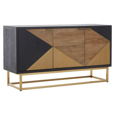 Orsina Siena Three Door Sideboard – Natural Oak Geometric Cabinet