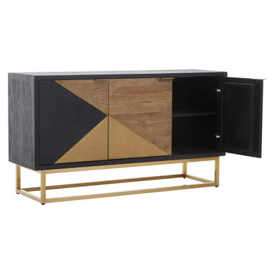Orsina Siena Three Door Sideboard – Natural Oak Geometric Cabinet