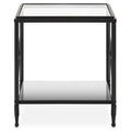 Orsina Axis Black Metal Side Table – 2-Tier Glass Rectangular Frame