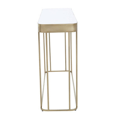 Orsina Ella Gold Console Table – Mirrored Top Stainless Steel Entryway