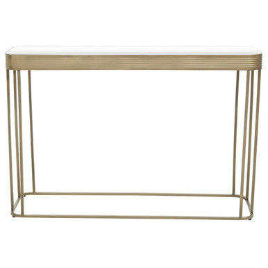 Orsina Ella Gold Console Table – Mirrored Top Stainless Steel Entryway