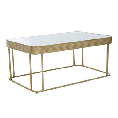 Orsina Ella Gold Coffee Table – Mirrored Top Rectangular Metal Frame