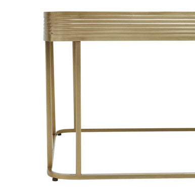 Orsina Ella Gold Coffee Table – Mirrored Top Rectangular Metal Frame