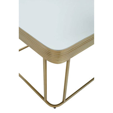 Orsina Ella Gold Coffee Table – Mirrored Top Rectangular Metal Frame
