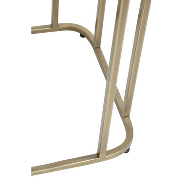 Orsina Ella Gold Side Table – Mirrored Top with Textured Edge