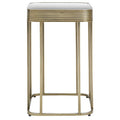 Orsina Ella Gold Side Table – Mirrored Top with Textured Edge